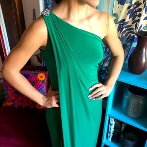 Elegant one shoulder Ralph Lauren evening dress.